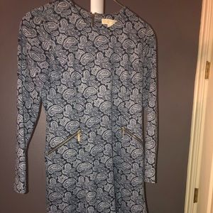 Michael Kors blue and white paisley dress